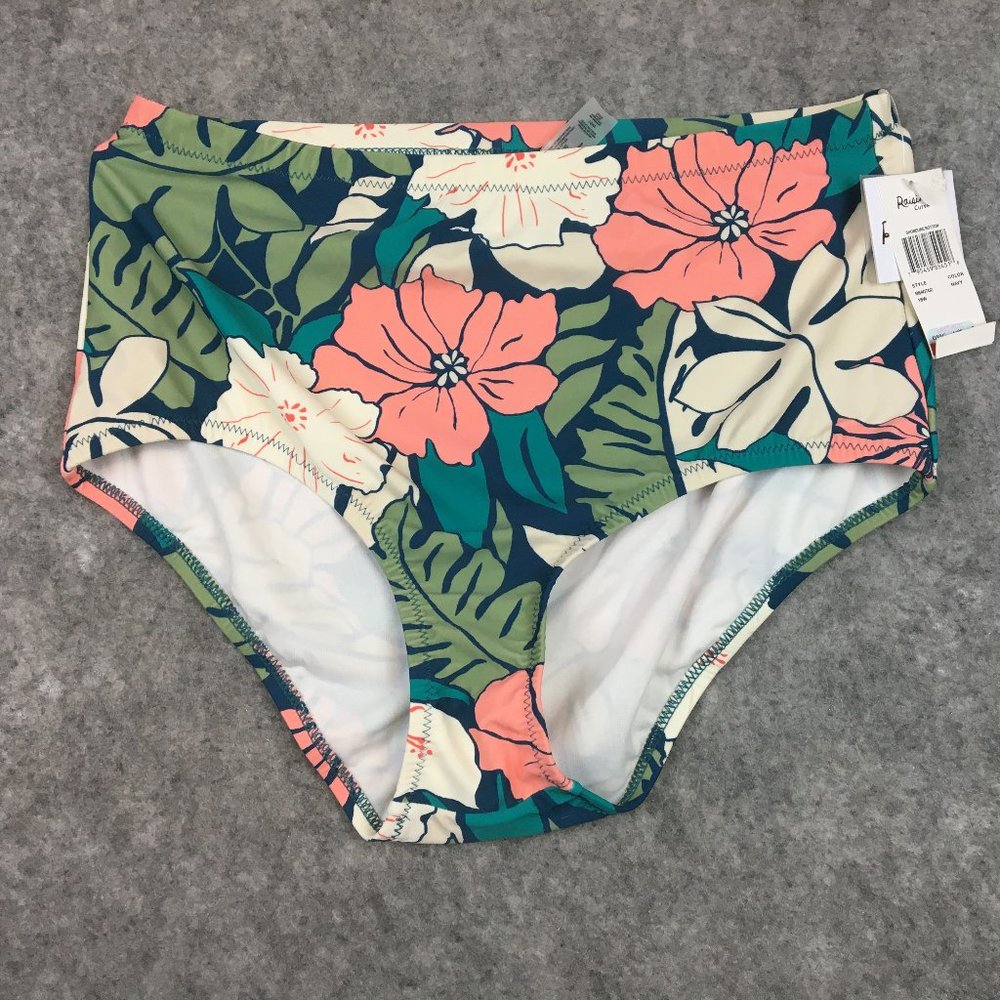 Raisins Bikini Bottoms High Waisted Full Coverage Allover Tropical Floral Print